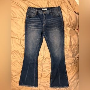 KanCan denim flare fringe jeans like new